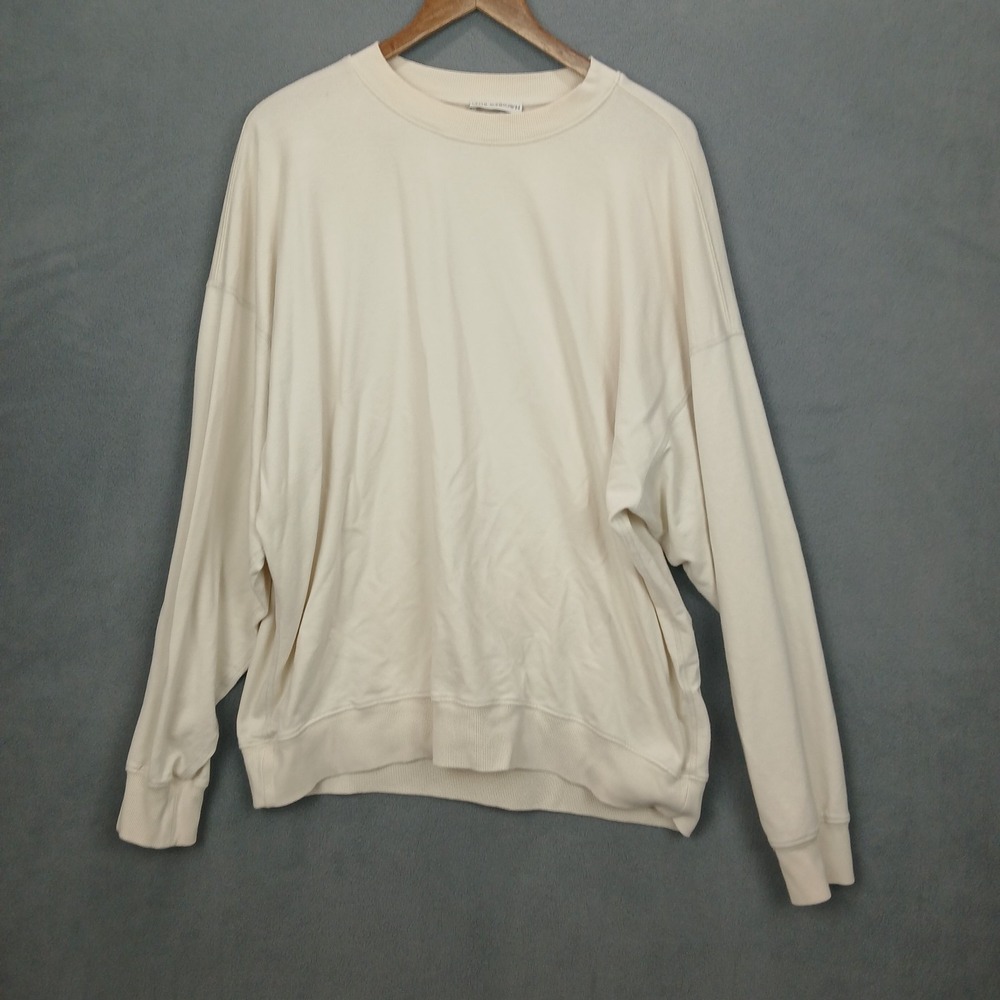Until Sundown Sweatshirt Womens L/XL Beige Stretch Drop Shoulder Oversized Fit